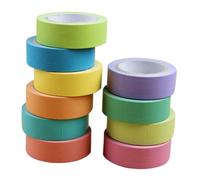 Parliky 10 Rollos Cinta Adhesiva de Papel para Manualidades Colores Surtidos Cinta DIY para Scrapbooking Decoración de Diarios y Álbumes Fácil de Rasgar sin Dañar Superficies