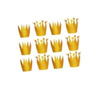 Parliky 12 piezas Accesorios para Fiesta Sombreros de Dorada para Cumpleaños con Diseño Príncipe y Princesa Incluye Cuerda de Metros para Bebés
