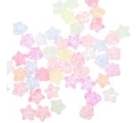 Parliky 150 piezas Cuentas Acrílicas Corazón y Estrella Brillo Gliter Orificio Grande para Pulseras y Joyería DIY Colores Pastel Transparente Accesorios Manualidades para Despedidas y