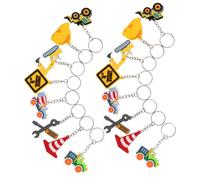 Parliky 16 piezas Llaveros Colgantes PVC Camiones Construcción Fiesta Infantiles Decoraciones Cumpleaños Excavadora Tractor Regalos