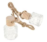 Parliky 2 Botellas Difusoras de Aroma Vacías para Coche, Colgantes de Cristal Resistentes, Diseño Redondo, Difusores de Aceite Esenciales Recargables para Aromaterapia en Coche y Hogar,