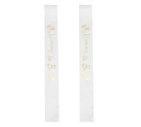 Parliky 2 Piezas Banda Maternity Sash para Shower Cinta Satén Blanca con Doradas Decoración Elegante para Fiesta Embarazo y Sesión Fotográfica