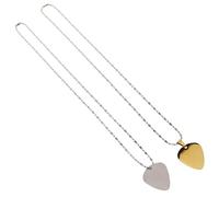 Parliky 2 piezas Collar Colgante de Púa de Guitarra Acero Inoxidable Diseño Decorativo para Amantes Música y Rockeros Cadenas de Color Dorado y Joyería Musical Resistente y Ligera