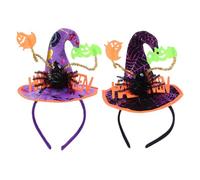 Parliky 2 Piezas Diadema Halloween Araña y Sombrero Bruja Accesorios Lifelike para Fiesta y Disfraz Compatible y Adultos Decoración Original Halloween