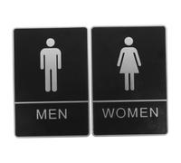 Parliky 2 piezas Letreros Autoadhesivos para Baño Señalización Wc Hombres y Mujeres Guía para Puertas de Aseos Hoteles y Comercios Decoración Práctica y Resistente