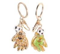 Parliky 2 piezas Llaveros Portero Fútbol Colgantes Guantes Dorados para Mochila Decoración Deportiva Regalos Personalizables