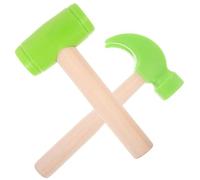 Parliky 2 Piezas Martillos de Juguete para Simulación Segura con Mango de Madera Suave Diseño Compacto y Ligero Verde Mejora la Coordinación Mano-Ojo Destreza Infantil