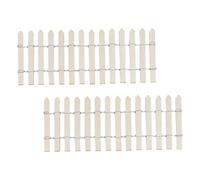 Parliky 2 Piezas Mini Valla de Madera para Jardín Decorativa Diseño DIY Fácil de Instalar para Micro Paisajes y Jardines Miniatura Accesorios para Bricolaje y Decoración Exterior