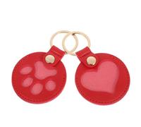 Parliky 2 Piezas Pet Hair Memorial Keychain PU Leather Keepsake Pendant with Cat Paw Heart Design Souvenir Dog and Cat Owners Sentimental Hair Storage Accessory