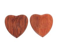 Parliky 2 piezas Púas Guitarra Madera Natural Forma Corazón Duraderas Suaves Bordes Cómodas para Guitarra Acústica Eléctrica Portátil