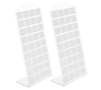 Parliky 2 piezas Soporte Exhibición Aretes Plástico Blanco Organizador Joyería para Tienda y Hogar Elegante Compacto