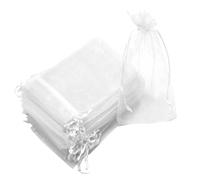 Parliky 200 Piezas Bolsas Organza con Cordón Ajustable Bolsitas Transparentes para Joyería Dulces y Regalos Bolsa Malla Pequeña para Collares y Pulseras Organizadores Viaje