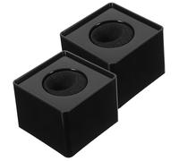 Parliky 2piezas Estación De Micrófono Compacto Abs Con Banderas Negras Para Entrevista Soporte Ligero y Portátil Para Micrófono De Mano Accesorios Para Reportajes y Retransmisiones