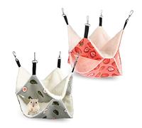 Parliky 2piezas Hammocks Doble Capa para Animales Accesorios De Jaula para Hámster y Hurón Cama Colgante y Forro