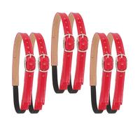 Parliky 3 Pares Correas Elásticas Ajustables, Hebilla Cruzada Roja | Metal y Pu, Acabado Suave, Cambio Rápido, para Bailarinas y Mujeres en Eventos Formales