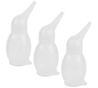 Parliky 3 Piezas Aspirador para Bebés Transparente Diseño Ergonómico Suave Succión Eficaz de Moco Seguro para Recién Nacidos Compacto y Portátil para Cuidado Diario