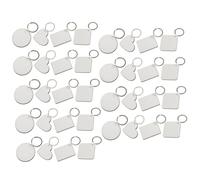 Parliky 36 piezas Llaveros MDF para Sublimación Doble Cara Llaveros DIY con Rectangulares y Redondos Resistentes y Prácticos para Transferencia Térmica y Manualidades