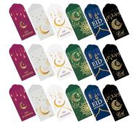 Parliky 36 Sobres para Dinero Eid Mubarak de Papel Grueso Diseño Islámico de Luna y Estrellas, Tamaño Estándar para Tarjetas, Paquete de 6 Unidades para Celebraciones y Regalos