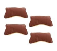 Parliky 4 Cojines Cervicales para Coche Marrón Soporte Cervical Transpirable para Asiento de Coche Almohada para Reposacabezas de Viaje Cojín Ergonómico 27X18X9 CM