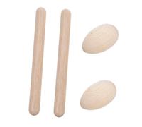 Parliky 4 Piezas Conjunto Instrumentos de Percusión para Palos de Ritmo y Huevos de Madera Juguetes Musicales Duraderos para Educación Temprana y Desarrollo del Sentido Musical