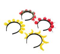 Parliky 4 Piezas Diademas Frutales Hawaianas con Cabeza de Plátano y Fresa Accesorios para Fiesta Tropical Tocado de Cosplay para Carnaval y Disfraces