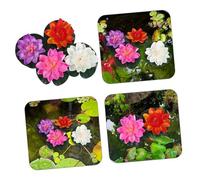 Parliky 4 Piezas Flores Flotantes Artificiales de Realistas Flores Falsas para Decoración de Bodas Estanques y Acuarios Material Eva Resistente para Uso Interior y Exterior