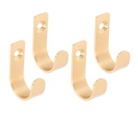 Parliky 4 piezas Ganchos de Pared Dorados de Latón para Colgar Ropa y Toallas Pequeños Percheros Montados con Tornillos para Baño Dormitorio y Cocina Instalación Rápida y Multifuncional