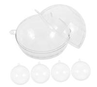 Parliky 5 piezas Bolas Navideñas Transparentes Rellenable Plástico Resistente Esfera Decorativa para Árbol Caja de Regalo Colgante Multifuncional para Fiestas y Bodas