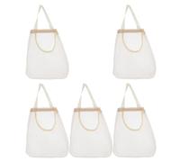 Parliky 5 Piezas Bolsas de Malla Transpirables para Almacenamiento de Verduras de Colgantes para Ajo Cebolla y Patata Reutilizables y Ahorradoras de Espacio para Cocina Organizada