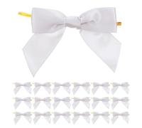 Parliky 50 Piezas Lazos de Cinta Satinada Pequeños para Decoración de Pasteles y Manualidades DIY Lazos Plateados para Envolver Regalos Fiestas Cumpleaños Bodas y Shower