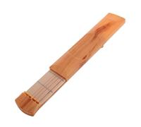 Parliky 6 cuerdas Guitarra de Bolsillo Portátil Trastes Madera Elegante Entrenador de Dedos para Principiantes Práctica Fácil y Duradera