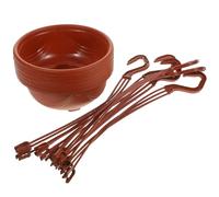 Parliky 6 Macetas Colgantes de Plástico para Suculentas, Bandejas Gancho para Plantas de Interior y Exterior, Maceteros Octogonales Transpirables Control de Raíces, Pack de 6 Unidades
