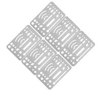 Parliky 6 Piezas Escudo de Borrado Metálico de Acero Inoxidable Plantilla Geométrica para Dibujo Técnico para Arquitectura Oficina y Dibujo Escolar