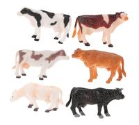 Parliky 6 Piezas Juguetes Modelo de Animales Salvajes Ganado Miniatura de Decoración Figura de Ganado para Micropaisajes Accesorio de Jardín Vacas de Juguete para Mesa