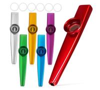 Parliky 6 piezas Kazoo Metálico para Adultos con Membranas Instrumento Musical para Iniciación Sonido Claro y Fácil de Usar para Actuaciones y Aprendizaje
