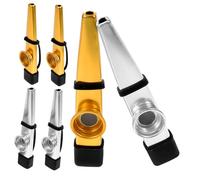 Parliky 6piezas Kazoos De Metal Para De Instrumentos Musicales Adultos Acabado Duradero Plata Para Fiestas y Práctica Musical