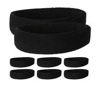 Parliky 8 Cintas Deportivas Negras Pelo Elásticas y Absorbentes de Sudor Transpirables Ideales para Yoga Senderismo Ciclismo y Gimnasio Unisex