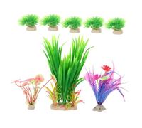Parliky 8 Piezas Plantas Artificiales para Acuario Decorativas y Realistas Hechas de Plástico Seguro y Duradero Aptas para Agua y con Base Gruesa para Esconder Peces y Embellecer Peceras