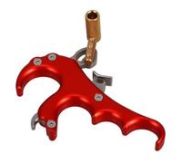 Parliky Accesorio para Metálico de Cuatro Dedos Práctico y Duradero Agarre Cómodo para al Aire Herramienta para Arqueros Adultos y Entrenamiento Color Rojo