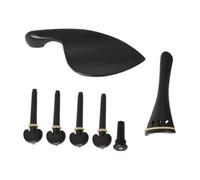 Parliky Accesorios para Violín Profesionales de Madera Ébano Completo de Cuatro con Cordal Clavijas Mentonera y Clavijero Repuestos Duraderos para Instrumentos Musicales