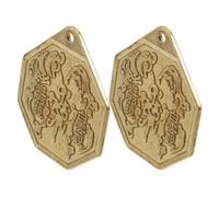 Parliky Adorno Retro Espejo Bagua de Cobre Dorado, 2 Piezas