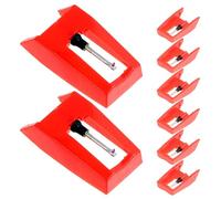 Parliky Agujas De Cartucho Para Fonógrafo 8 Unidades Para Tocadiscos Repuesto De Aguja Roja