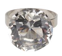 Parliky Anillo de Compromiso Cristal Grande para Bodas y San Valentín Adorno Nupcial para Decoración para Propuesta y Celebración