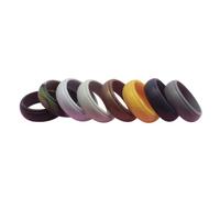 Parliky Anillos Deportivos de Silicona Transpirables para Hombre Combinación 8 Colores Talla 8 Resistentes para Actividades al Aire Libre y Uso Diario