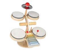 Parliky Batería de Juguete Infantil de Madera para Pequeños de 5 a 7 Años, Instrumento Musical Educativo Tipo Jazz, Kit de Percusión Rítmica 1 Pieza para Desarrollo Sensorial