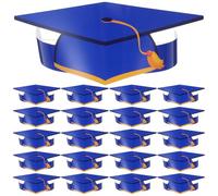 Parliky Birretes Resistentes y Que Mantienen la Forma 36 Azul de Graduación de Papel Diseño Clásico y Ideales para Juegos de Disfraces y Grandes Reuniones para Juegos de Disfraces Grandes
