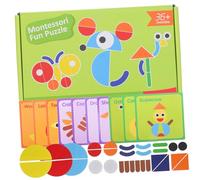 Parliky Bloques Geométricos de Madera para Juguete Montessori de Clasificación de Formas con Tablero y Tarjetas de Patrones Actividad Educativa para Preescolares Aula