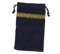 Parliky Bolsa de Terciopelo para Cartas de Tarot con Cordón Pequeña y Práctica para Almacenamiento y Organización Diseño Bordado Azul Marino para Guardar Cartas y Pequeños Objetos de