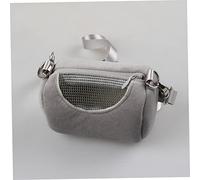 Parliky Bolsa Portátil para Mascotas Hámster Transportadora Redonda con Malla Transpirable Correa Ajustable Bolsa de Viaje Gris para Exteriores