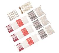 Parliky Bolsas Cordón para Navidad Unidades con Etiquetas de Madera Bolsas Pequeñas para Dulces y Regalos para Fiestas y Calendario de Adviento